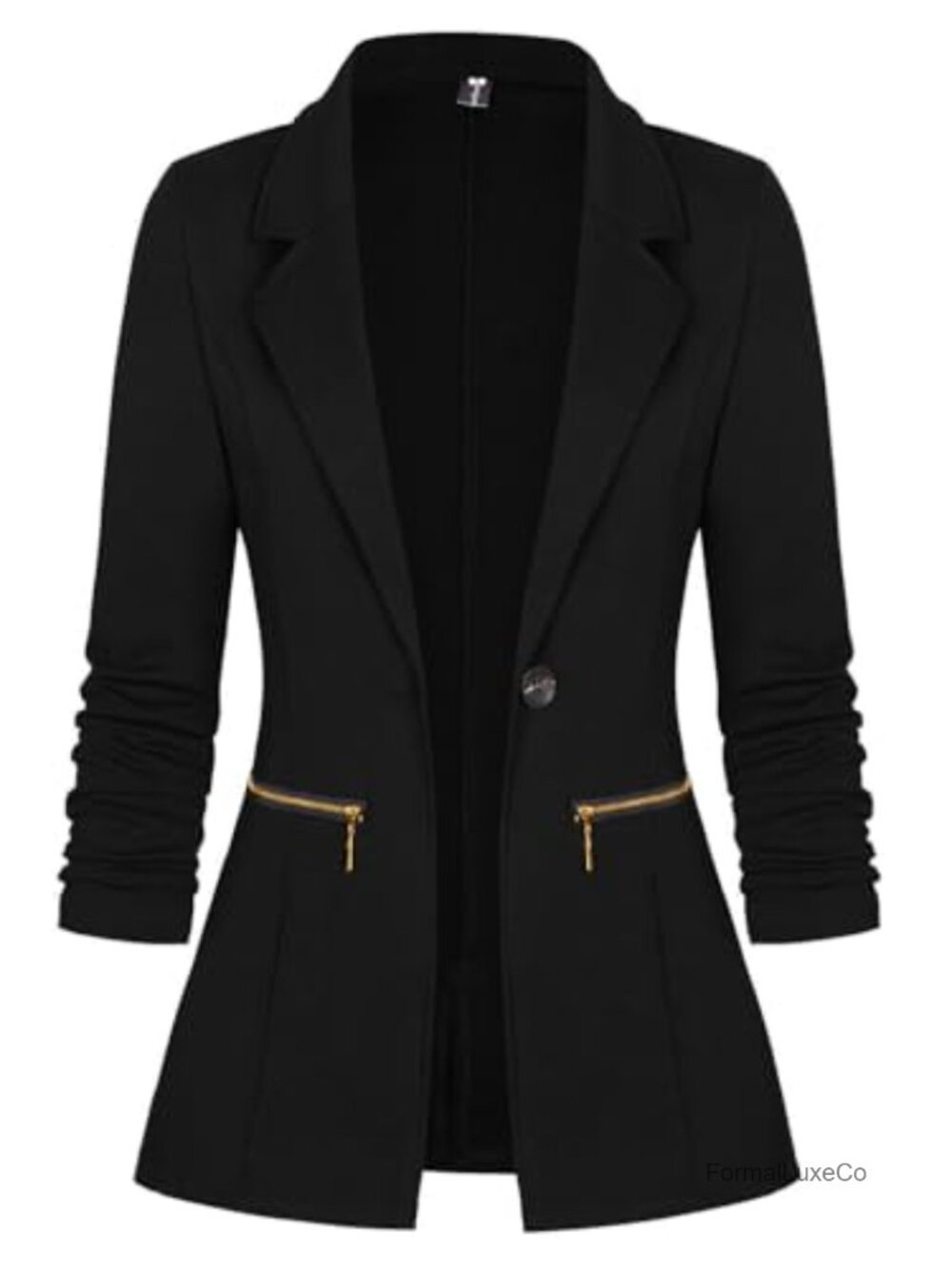 Womens Stretch Blazer Long Sleeve Work Office Suit Jacket Slim Fit